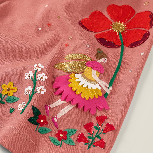 Flower Fairy Design Long-sleeve Dress