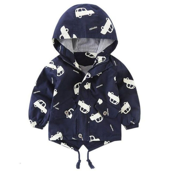 Car Design Hooded Windbreaker