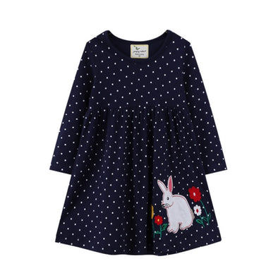 Rabbit Design Long-sleeve Dress