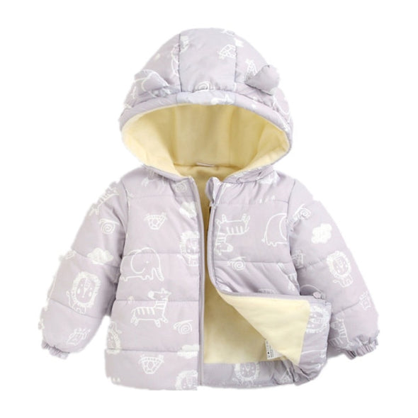 Animal Design Hooded Winter Jacket