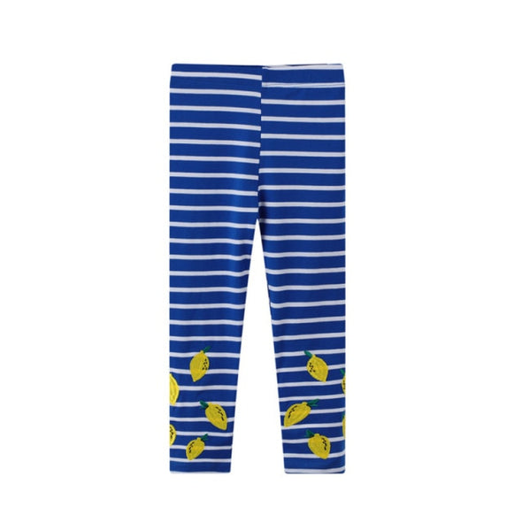 Striped Lemon Design Leggings