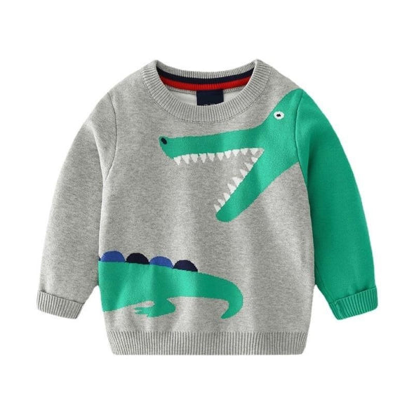 Alligator Design Pullover Sweater