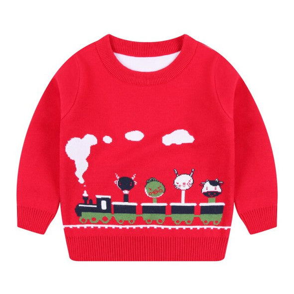 Train Design Pullover Sweaters