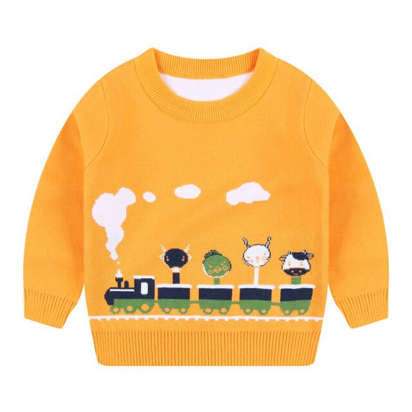 Train Design Pullover Sweaters