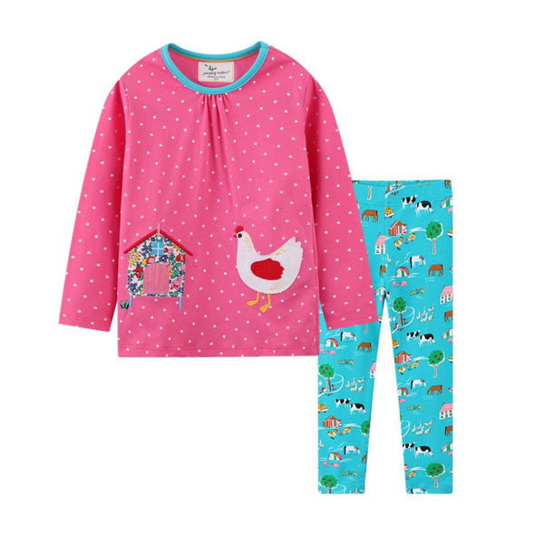 Hen House Long-sleeve Tee & Leggings Set