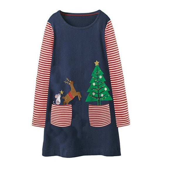 Christmas Design Long-sleeve Dress