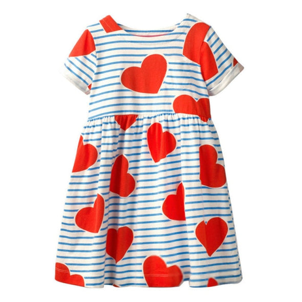 Fun Love Heart Print Summer Dress